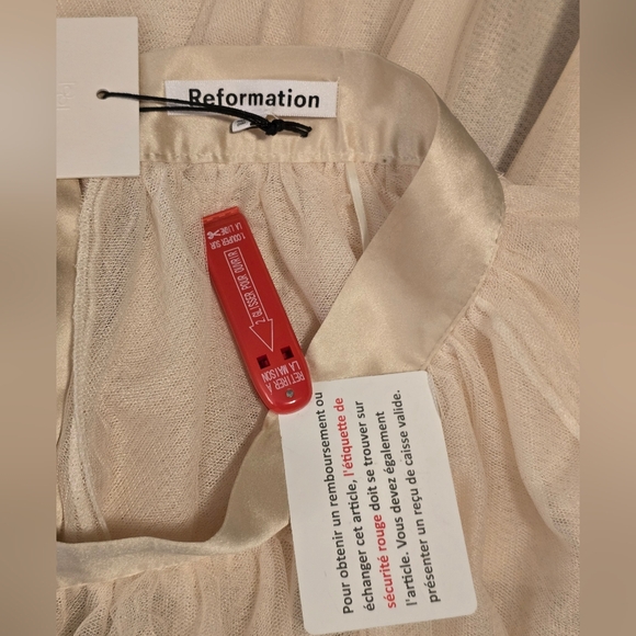 Reformation Prisca Elegant Cream Tulle Skirt Size M - Picture 15 of 17